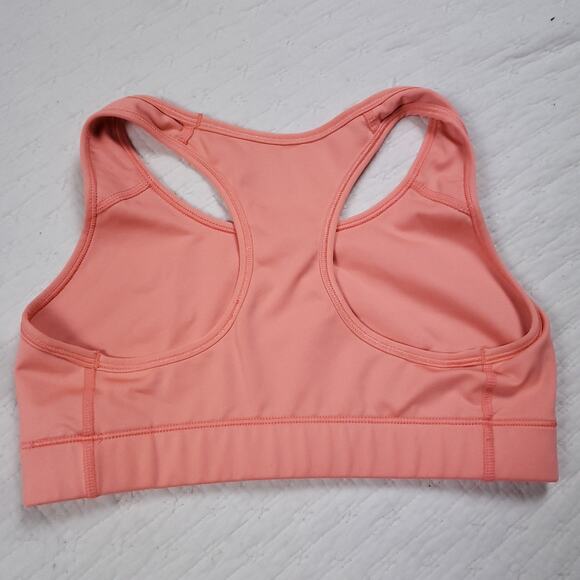 Nike Pro DriFit Athletic Sprort Bra Sherbet Orange Peach Gray Swoosh Racerback S - Picture 2 of 6
